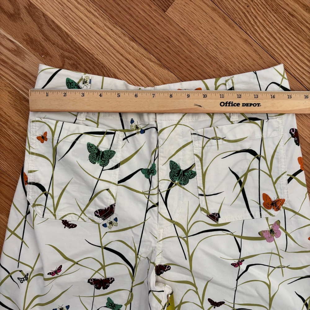 Anthropologie Maeve The Colette Butterfly Print High Rise Wide Leg Crop Pants 30 - Picture 10 of 12